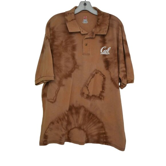 Men's Hanes Cal State Berkley Custom Bleach Dye Polo Golf Shirt Size XL - Picture 1 of 7